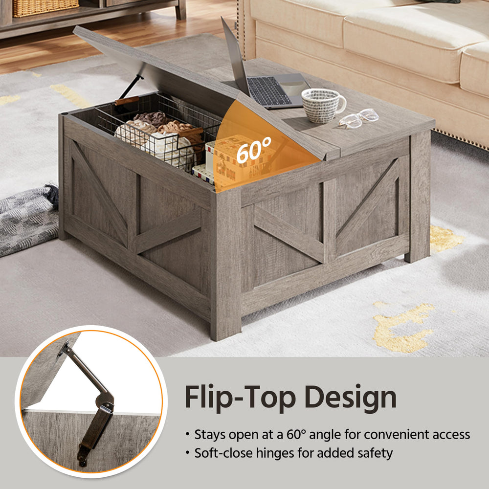 Square Lift Top Coffee Table with Hidden Storage