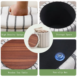 Storage Ottoman with Detachable Tray