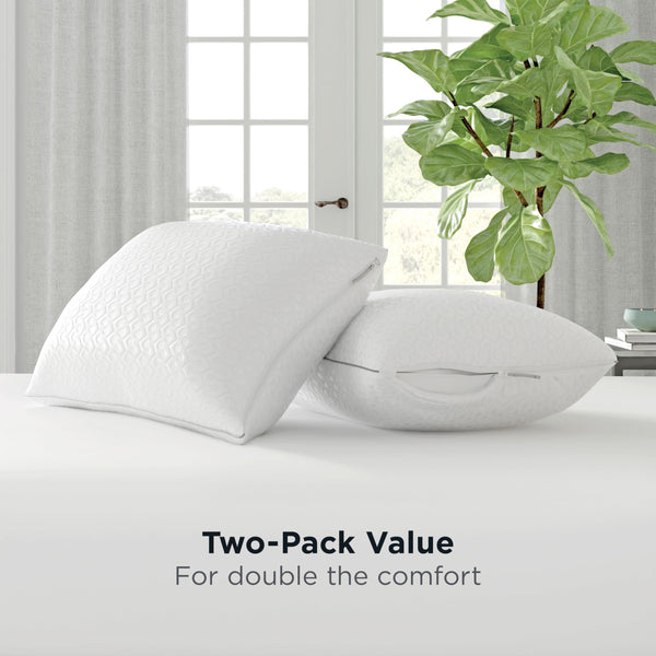 Adjustable Allergen-Barrier Pillow 2-Pack – Standard/Queen
