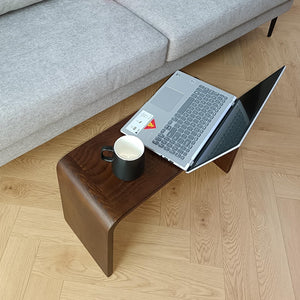 C-Shaped End Table – Walnut