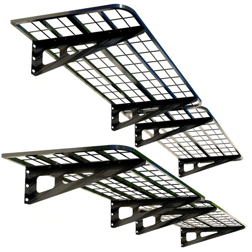 4-Pack Wall-Mounted Garage Shelving System – Heavy-Duty Steel, 840 lb Capacity