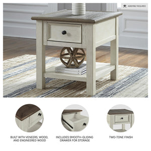 Farmhouse End Table with Drawer and Lower Shelf