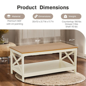 Farmhouse Coffee Table with Storage