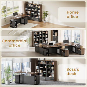 60" Wide Horizontal Bookcase with Drawers
