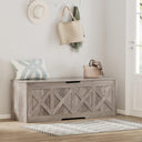 47.2" Farmhouse Wooden Storage Chest with Safety Hinge