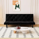 Convertible Velvet Futon Sofa Bed with Cup Holder