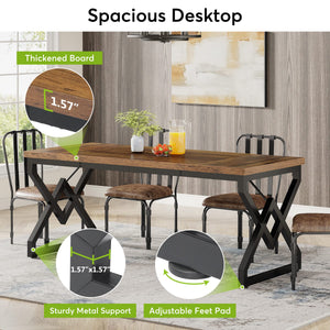 63-Inch Large Executive Office Desk with Metal Frame