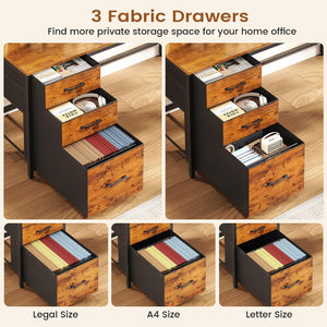 L-Shaped Desk with Hutch, Drawers & Power Outlet