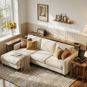Height Adjustable Sofa Console Table with Power Outlet & USB-C