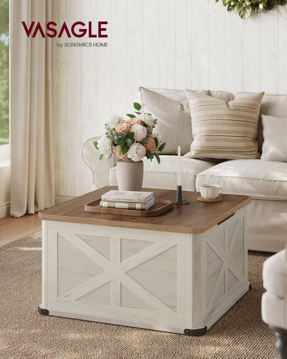Square Lift-Top Coffee Table with Hidden Storage
