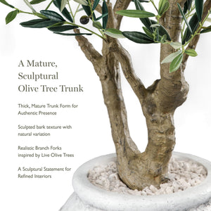 4.5 ft Artificial Olive Tree with Pot – Real Touch Indoor Faux Tree