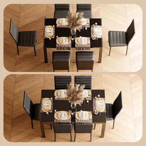 7-Piece Tempered Glass Dining Table Set for 6
