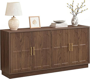 66.5" Wood Sideboard Buffet Cabinet with Arched Doors