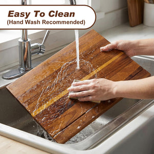Acacia Wood Book Cutting Board Set with Stand – 4 Piece