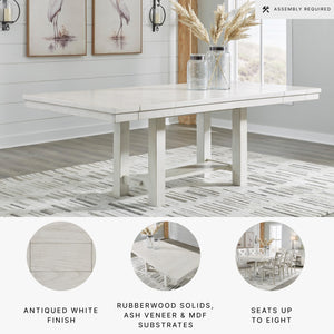 Extendable Farmhouse Dining Table with Removable Leaves – Seats 8