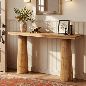 63-Inch Solid Wood Console Table – Farmhouse Entryway & Sofa Table