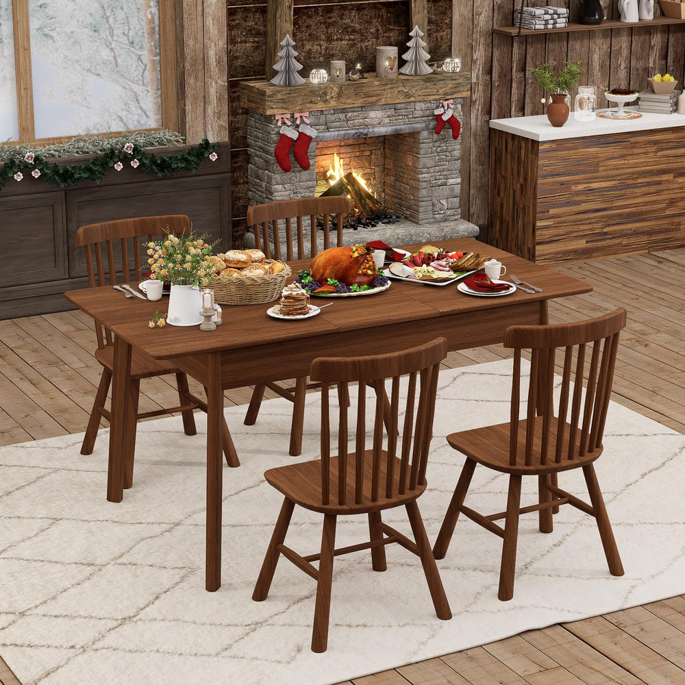 Extendable Solid Wood Dining Table, Seats 4 to 8