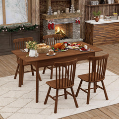 Extendable Solid Wood Dining Table, Seats 4 to 8