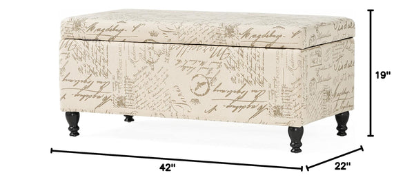 Parisian Storage Ottoman – French Script