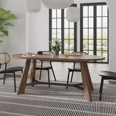 70.86" Oval Dining Table for 6–8 People