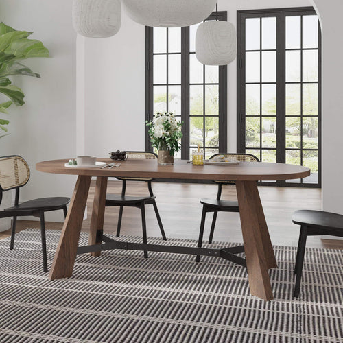 70.86" Oval Dining Table for 6–8 People