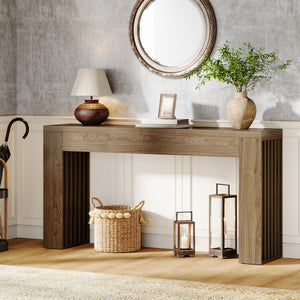 59-Inch Farmhouse Console Sofa Table with Vertical Slat Legs