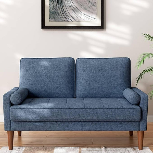 Loveseat Sofa with Spring Cushions & Removable Cover