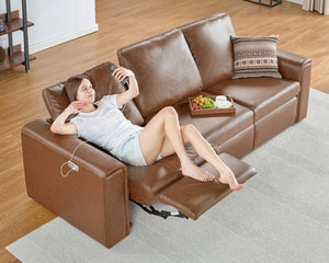 Dual Power Reclining Sectional Loveseat with Console