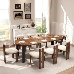 Round Extendable Dining Table with Leaf Extension