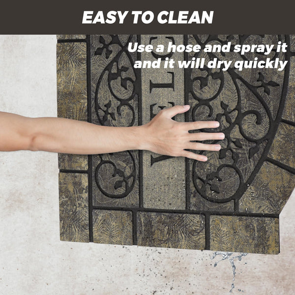 Heavy Duty Rubber Welcome Mat – Non-Slip, Outdoor, 24" x 36"
