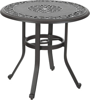 Round Cast Aluminum Outdoor Dining Table with Umbrella Hole
