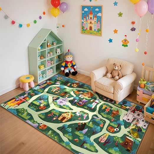 Kids Playroom Rug – Washable Non-Slip Play Carpet
