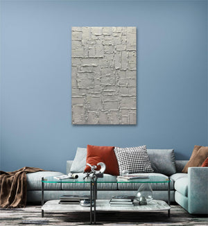 Hand-Painted Abstract Canvas Wall Art – 30x45 Inch Vertical Minimalist Painting
