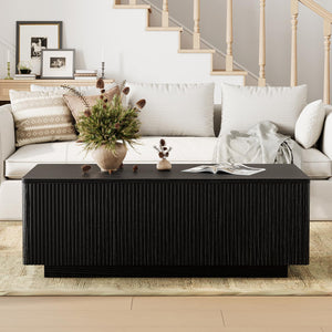 Fluted Lift-Top Coffee Table with Hidden Storage