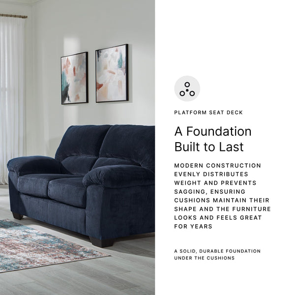 Corduroy Loveseat – Contemporary 2-Seat Sofa