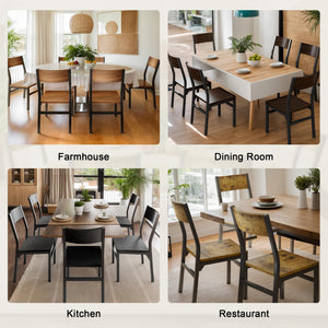 Modern Dining Chairs Set of 6 with Ergonomic Backrest, MDF Seat & Metal Legs