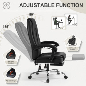 Executive Reclining Office Chair with Lumbar Support – 400 lbs Capacity