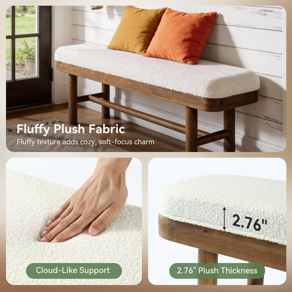 55-Inch Upholstered Entryway Bench