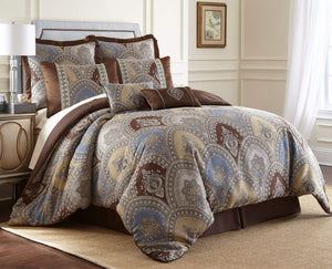 8-Piece Medallion Floral Jacquard Comforter Set