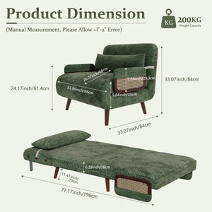3-in-1 Convertible Sofa Bed Chair – Folding Couch for Small Spaces