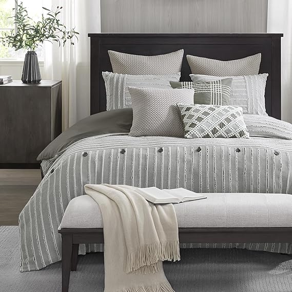 Cotton Clipped Jacquard Comforter Set with Removable Cover