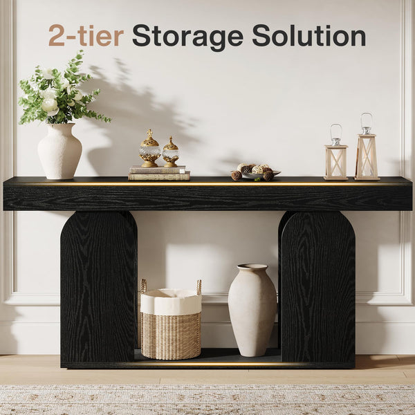 70.9-Inch Extra Long Sofa Console Table with Storage Shelf