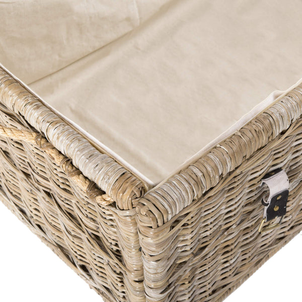 Wicker Storage Trunk with Flip-Top Lid