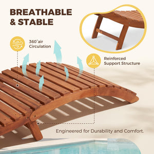 Folding Acacia Wood Chaise Lounge Chair – Outdoor Sun Lounger