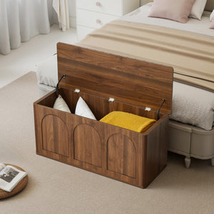 Farmhouse Storage Bench with Flip-Top Lid