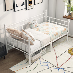 Twin Metal Daybed Frame with Steel Slats