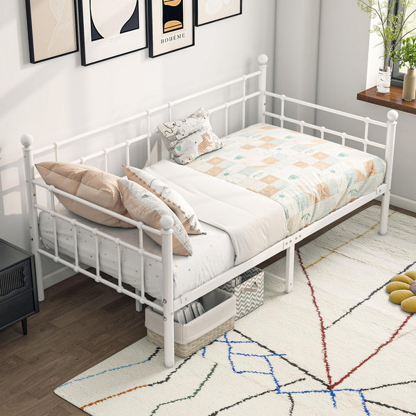 Twin Metal Daybed Frame with Steel Slats