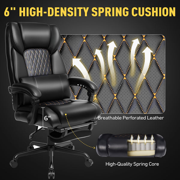 Massage Office Chair with Heat & Footrest