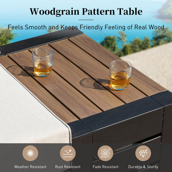 Metal Patio Sectional Furniture Set with Thick Cushions