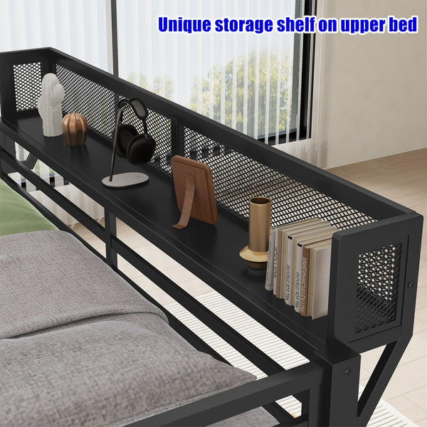 Heavy Duty Metal Bunk Bed Frame – Queen over Queen